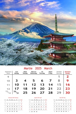 Calendar cu imagini Holidays, 31.5 x 48 cm, 12 file, 2025